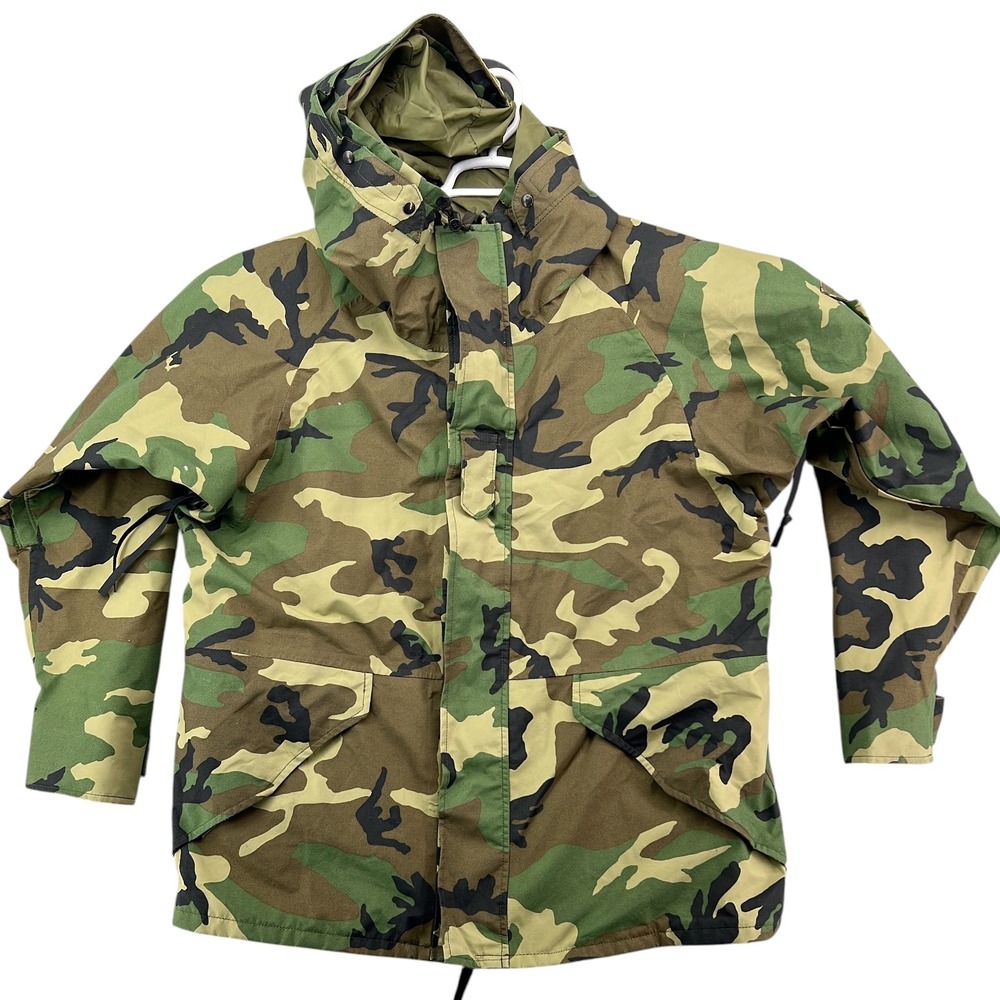 Vintage US Military ECWCS Gen 1 Gore-Tex Woodland Camo Parka Large Regular